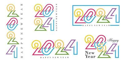 2024 glücklich Neu Jahr Logo Text Design. 2024 Nummer Design Vorlage. Vektor Illustration.