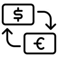 Geld Austausch Symbole vektor