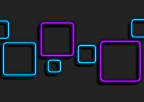 Blau lila Neon- Quadrate geometrisch abstrakt Hintergrund vektor