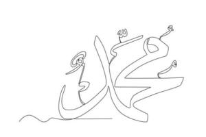 Kalligraphie von Muhammad vektor