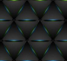 blå grön lysande trianglar tech mönster design vektor