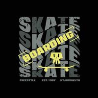 Skateboard Illustration Typografie. perfekt zum t Hemd Design vektor