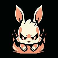 Hase Kopf Maskottchen Logo zum Esport. Hase T-Shirt Design. Hase Logo. Hase Aufkleber vektor