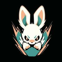 Hase Kopf Maskottchen Logo zum Esport. Hase T-Shirt Design. Hase Logo. Hase Aufkleber vektor