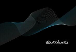 abstrakte bunte Wellenlinien auf schwarzem Hintergrund für Elemente in Konzeptgeschäftspräsentation, Broschüre, Flyer, Wissenschaft, Technologie. Vektorillustration vektor