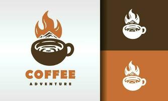 varm berg kaffe logotyp vektor
