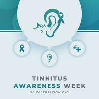 Tinnitus Bewusstsein Woche Feier Vektor Design Illustration zum Hintergrund, Poster, Banner, Werbung, Gruß Karte