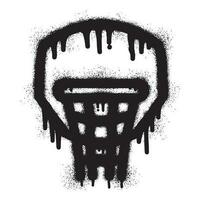 Basketball Band Graffiti mit schwarz sprühen Farbe vektor