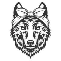 Fuchs Stirnband Bandana Linie Kunst. Bauernhof Tier. Wolf Logos oder Symbole. Vektor Illustration