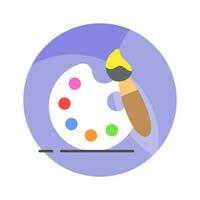 premie ikon av Färg palett i trendig platt stil, målning verktyg vektor