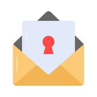 Schlüsselloch mit Mail Vektor Design von Email Sicherheit, editierbar Symbol