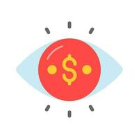 dollar inuti öga, trendig vektor av företag övervakning, redigerbar ikon