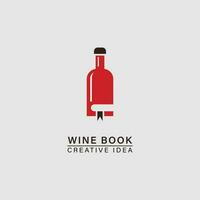 Wein Kombination Buch Logo Symbol Vorlage Vektor Design. großartig zum Cafe, Restaurant, Getränk Unternehmen.