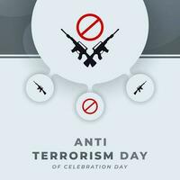 anti terrorism dag firande vektor design illustration för bakgrund, affisch, baner, reklam, hälsning kort