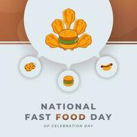 National schnell Essen Tag Feier Vektor Design Illustration zum Hintergrund, Poster, Banner, Werbung, Gruß Karte