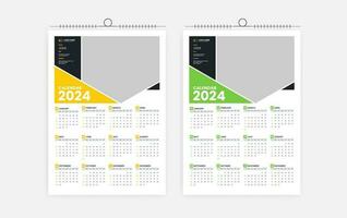 2024 ett sida vägg kalender design vektor