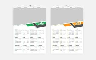 2024 ett sida vägg kalender design vektor