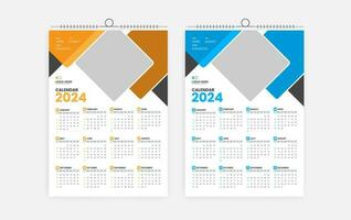 2024 einer Seite Mauer Kalender Design vektor