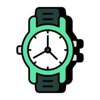 editierbare Designikone der Armbanduhr vektor