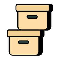 konzeptionelle eben Design Symbol von Kisten vektor