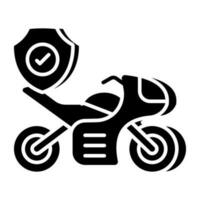 konzeptionelle solide Design Symbol von Motorrad Versicherung vektor