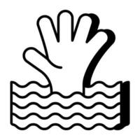 modern Design Symbol von Ertrinken Hand vektor