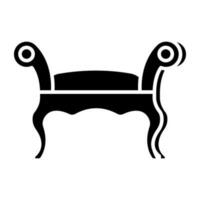 unik design ikon av rygglösa soffa vektor