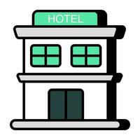 modern design ikon av hotell byggnad vektor