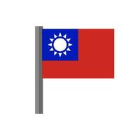 Taiwanese Flagge und Pole. Vektor. vektor
