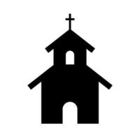 kyrka silhuett ikon. kristen byggnad. vektor. vektor