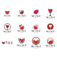 Wein-Logo-Design-Vorlage. Vektor-Illustration des Symbol-Vektors vektor