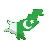 pakistan Karta av pakistansk flagga design. vektor. vektor