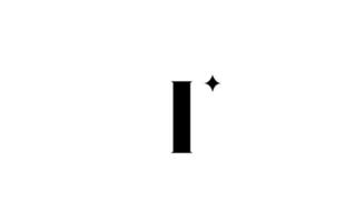 Schwarz-Weiß-I-Alphabet-Brief-Logo für Unternehmen mit Stern kreativer Schriftzug für Unternehmen. Symbol für das Branding-Design der Unternehmensidentität vektor