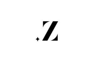 svartvita z alfabetet brev logotyp för affärer med stjärna. kreativa bokstäver för företaget. företagsidentitet varumärkesdesign ikon vektor