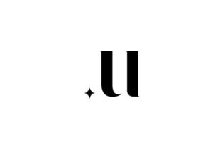 schwarz-weiß u Alphabet Buchstaben Logo für Unternehmen mit Stern. kreativer Schriftzug für Unternehmen. Symbol für das Branding-Design der Unternehmensidentität vektor