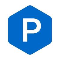 sechseckig Parkplatz unterzeichnen. Parkplatz zum Autos und Motorräder. Vektor. vektor