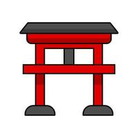 torii Symbol. torii Tor. Schintoismus. japanisch Schrein. Vektor. vektor