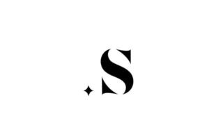 Schwarz-Weiß-Alphabet-Buchstaben-Logo für das Geschäft mit Stern. kreativer Schriftzug für Unternehmen. Symbol für das Branding-Design der Unternehmensidentität vektor