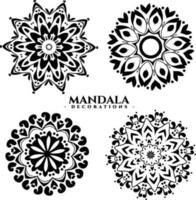 Sammlung vier Mandala Designs Muster vektor