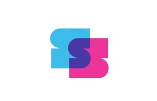 s-Brief-Logo-Symbol für Unternehmen geschnitten. blaues und rosa Alphabet-Design für Unternehmen und Unternehmen vektor
