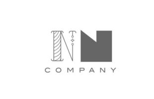 n nn grå vit alfabetet logotyp ikon för företag med geometrisk stil. kreativ brevkombination design för företag och företag vektor