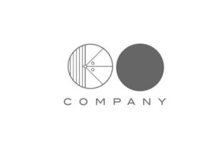 o oo grå vit alfabetet logotyp ikon för företag med geometrisk stil. kreativ brevkombination design för företag och företag vektor