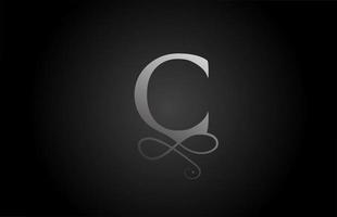 c svartvitt elegant monogram prydnad alfabetet brev ikon för lyx. affärs- och företagsbradingdesign för affärsprodukter vektor