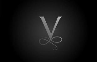 v schwarzes und weißes elegantes Monogramm-Ornament-Alphabet-Brief-Logo-Symbol für Luxus. Business- und Corporate-Branding-Design für Geschäftsprodukte vektor