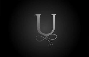 u svartvit elegant monogram prydnad alfabetet brev logo ikon för lyx. affärs- och företagsbradingdesign för affärsprodukter vektor