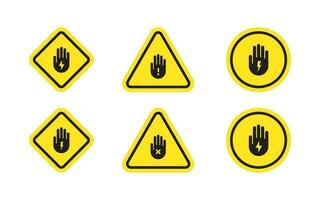 varning tecken. varning tecken uppsättning. farlig symboler. vektor skalbar grafik
