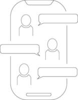 översikt ikoner relaterad konversation, chatt, talande, tala. linjär ikon redigerbar stroke. vektor illustration