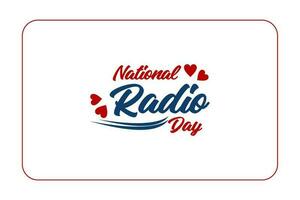 nationell radio dag Semester begrepp. mall för bakgrund, baner, kort, affisch, t-shirt med text inskrift vektor