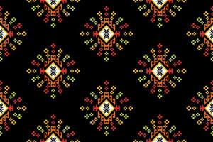 Kreuz Stich. geometrisch ethnisch Muster. Design zum Saree, Patola, Sari, Dupatta, Vyshyvanka, rushnyk, Dupatta, Kleidung, Stoff, Batik, Strickwaren, Stickerei, Ikkat, Pixel Muster. traditionell Design. vektor