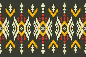 Ikat aztekisch nahtlos Vektor Muster Design. Stoff, Teppich, Ornament, Textil, Dekoration, Hintergrund. traditionell ethnisch Boho ethnisch Hintergrund.